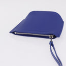 Salvatore Ferragamo Neck Pouch Leather Blue Silver Auth 208284V-10