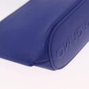 Salvatore Ferragamo Neck Pouch Leather Blue Silver Auth 208284V-26