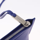 Salvatore Ferragamo Neck Pouch Leather Blue Silver Auth 208284V-32