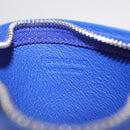 Salvatore Ferragamo Neck Pouch Leather Blue Silver Auth 208284V-33