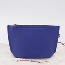 Salvatore Ferragamo Neck Pouch Leather Blue Silver Auth 208284V-39