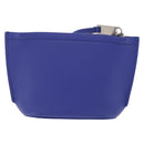 Salvatore Ferragamo Neck Pouch Leather Blue Silver Auth 208284V-4