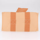 HERMES Coquillage PM Hand Bag Canvas Orange Silver Auth 208285A-11