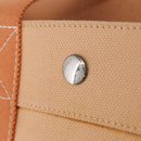 HERMES Coquillage PM Hand Bag Canvas Orange Silver Auth 208285A-16