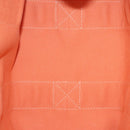 HERMES Coquillage PM Hand Bag Canvas Orange Silver Auth 208285A-17
