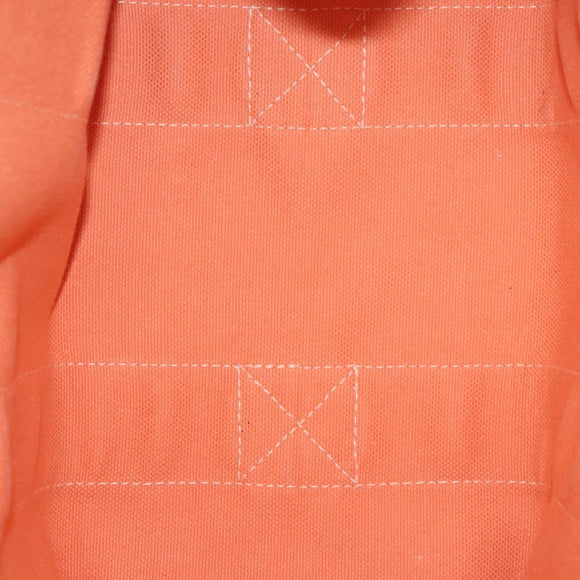 HERMES Coquillage PM Hand Bag Canvas Orange Silver Auth 208285A