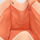 HERMES Coquillage PM Hand Bag Canvas Orange Silver Auth 208285A-18