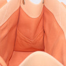 HERMES Coquillage PM Hand Bag Canvas Orange Silver Auth 208285A-19