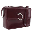 Cartier PANTHERE Shoulder Bag Patent leather Bordeaux Silver Auth 208286-1