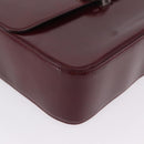 Cartier PANTHERE Shoulder Bag Patent leather Bordeaux Silver Auth 208286-12