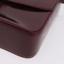 Cartier PANTHERE Shoulder Bag Patent leather Bordeaux Silver Auth 208286-13