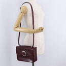 Cartier PANTHERE Shoulder Bag Patent leather Bordeaux Silver Auth 208286-29