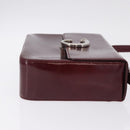 Cartier PANTHERE Shoulder Bag Patent leather Bordeaux Silver Auth 208286-4