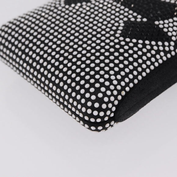 CHANEL Shoulder Bag Rhinestone Black Silver CC Auth 208291SM