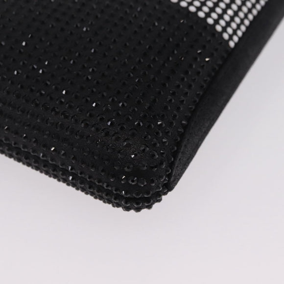 CHANEL Shoulder Bag Rhinestone Black Silver CC Auth 208291SM