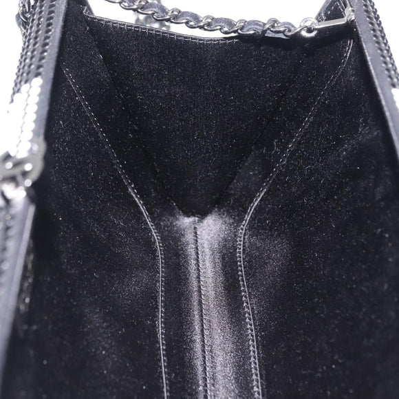 CHANEL Shoulder Bag Rhinestone Black Silver CC Auth 208291SM