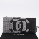 CHANEL Shoulder Bag Rhinestone Black Silver CC Auth 208291SM-21