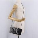 CHANEL Shoulder Bag Rhinestone Black Silver CC Auth 208291SM-22