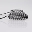 CHANEL Shoulder Bag Rhinestone Black Silver CC Auth 208291SM-5