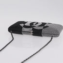 CHANEL Shoulder Bag Rhinestone Black Silver CC Auth 208291SM-6