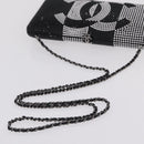 CHANEL Shoulder Bag Rhinestone Black Silver CC Auth 208291SM-7