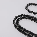 CHANEL Shoulder Bag Rhinestone Black Silver CC Auth 208291SM-9