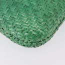 Salvatore Ferragamo Chain Shoulder Bag Raffia Green Gold Auth 208292A-12