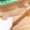 Salvatore Ferragamo Chain Shoulder Bag Raffia Green Gold Auth 208292A-21