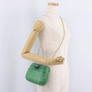Salvatore Ferragamo Chain Shoulder Bag Raffia Green Gold Auth 208292A-22