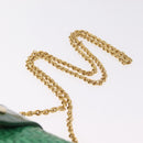 Salvatore Ferragamo Chain Shoulder Bag Raffia Green Gold Auth 208292A-8