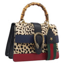 GUCCI Dionysos Bamboo Web Sherry Line Bag Harako leather 448075 Auth 208293M-1