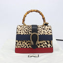 GUCCI Dionysos Bamboo Web Sherry Line Bag Harako leather 448075 Auth 208293M-31
