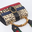 GUCCI Dionysos Bamboo Web Sherry Line Bag Harako leather 448075 Auth 208293M-6