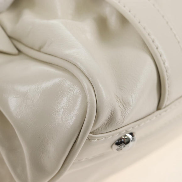 Miu Miu Hand Bag Leather 2way White Silver Auth 208294SAM