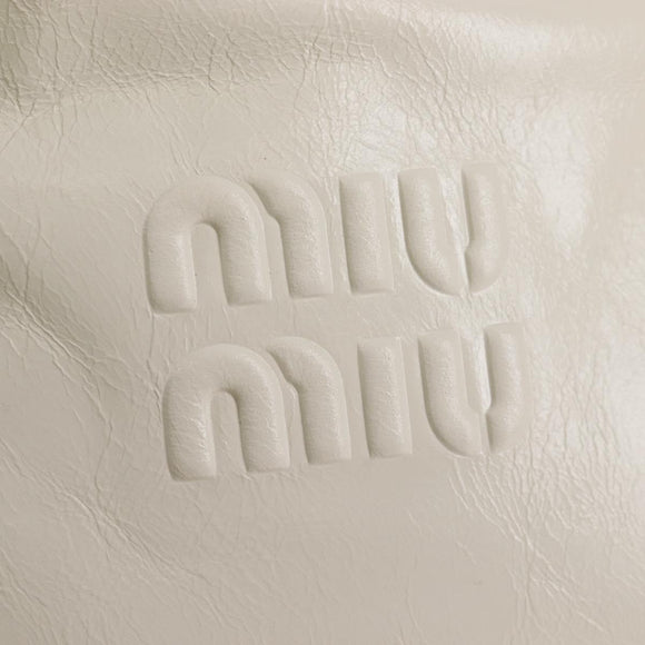 Miu Miu Hand Bag Leather 2way White Silver Auth 208294SAM