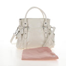 Miu Miu Hand Bag Leather 2way White Silver Auth 208294SAM-12
