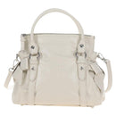 Miu Miu Hand Bag Leather 2way White Silver Auth 208294SAM-13