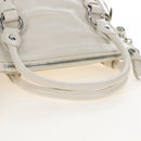 Miu Miu Hand Bag Leather 2way White Silver Auth 208294SAM-7