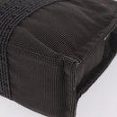 HERMES Her Line PM Hand Bag Canvas Gray Silver Auth 208296-11