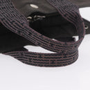 HERMES Her Line PM Hand Bag Canvas Gray Silver Auth 208296-7