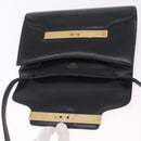GUCCI Web Sherry Line Shoulder Bag Leather Gold Black Auth 208297-18