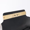 GUCCI Web Sherry Line Shoulder Bag Leather Gold Black Auth 208297-19
