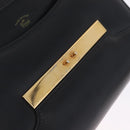 GUCCI Web Sherry Line Shoulder Bag Leather Gold Black Auth 208297-20