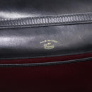GUCCI Web Sherry Line Shoulder Bag Leather Gold Black Auth 208297-22
