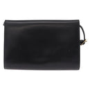 GUCCI Web Sherry Line Shoulder Bag Leather Gold Black Auth 208297-4