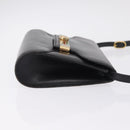 GUCCI Web Sherry Line Shoulder Bag Leather Gold Black Auth 208297-5