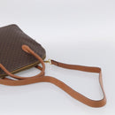 CELINE Macadam Canvas Hand Bag PVC Leather 2way Brown Gold Auth 208298-10