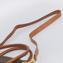 CELINE Macadam Canvas Hand Bag PVC Leather 2way Brown Gold Auth 208298-11