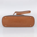 CELINE Macadam Canvas Hand Bag PVC Leather 2way Brown Gold Auth 208298-12