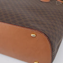 CELINE Macadam Canvas Hand Bag PVC Leather 2way Brown Gold Auth 208298-13